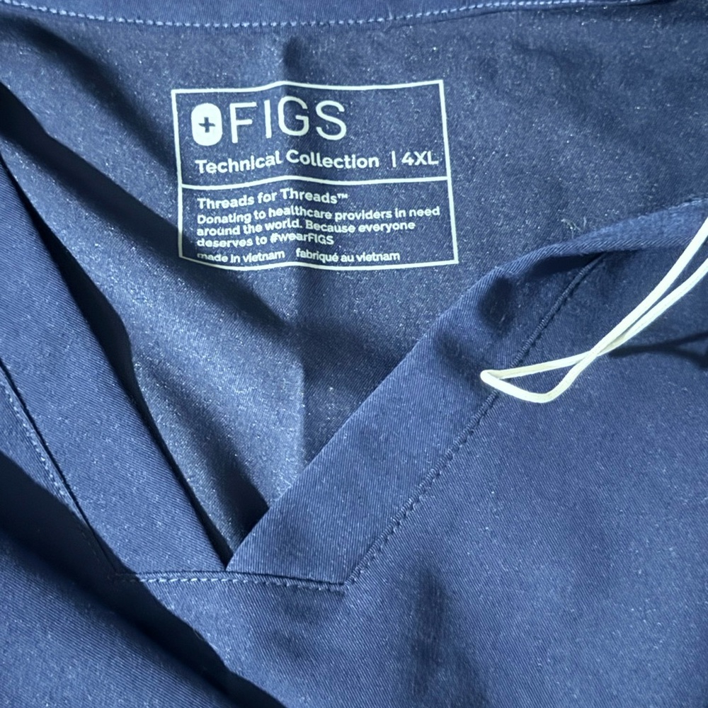 FIGS Navy Blue Technical Collection Scrub Top 4XL
